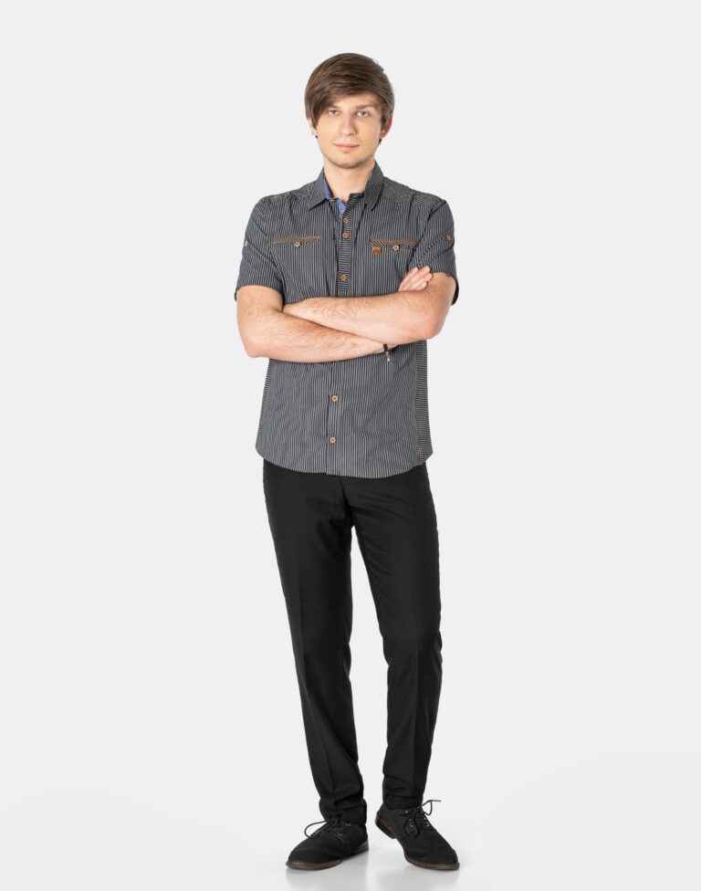 Koszula Męska Bawełniana Krótki Rękaw 6401-2 r XXL