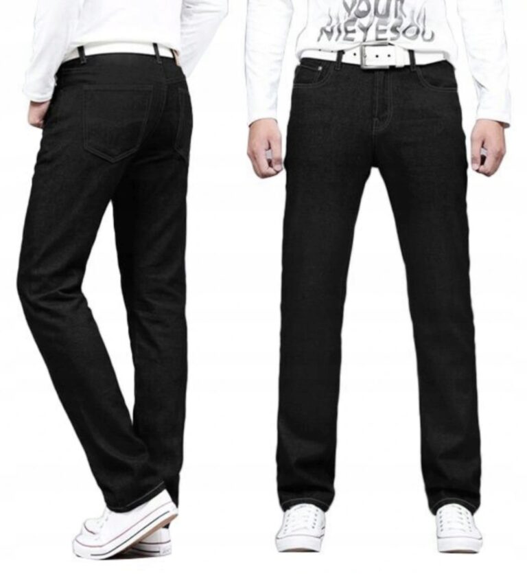 Czarne Jeansy Spodnie Męskie HUNTER 610/6 W55 L32