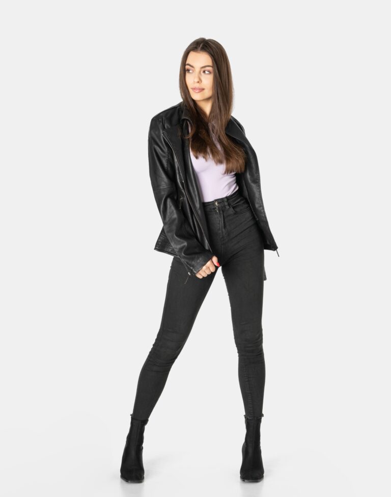 Kurtka Ramoneska Damska Krótka Motor Skóra 273 3XL