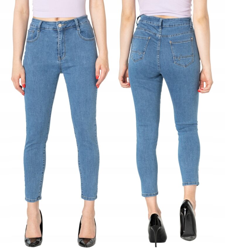 Jasne Jeansy Rurki Spodnie Damskie Strecz 2057 W30