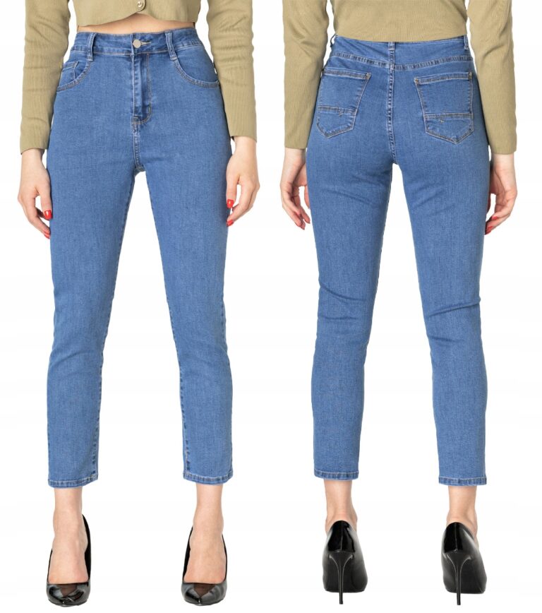 Jasne Jeansy Rurki Spodnie Damskie Strecz 2027 W33