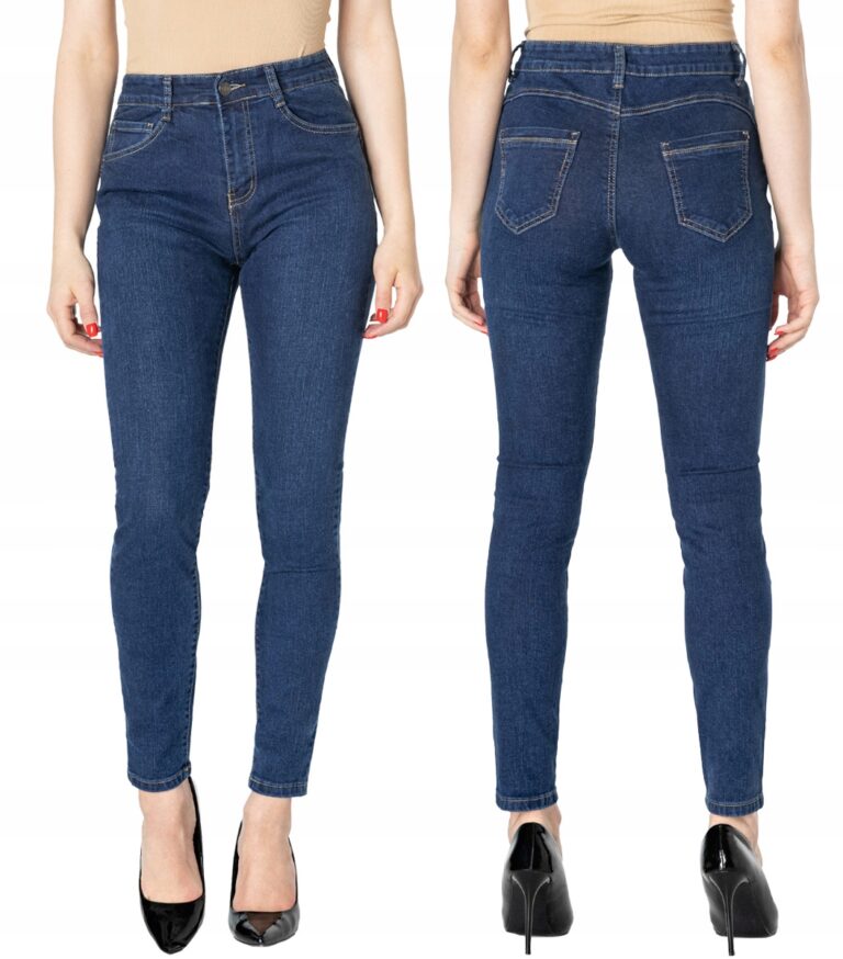 Jeansy Rurki Push-Up Slim Spodnie Damskie 1221 W44
