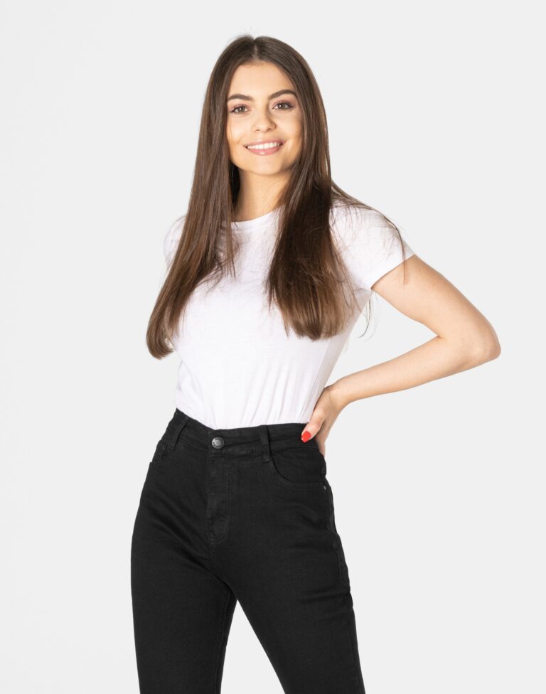 Duże Czarne Jeansy Rurki Spodnie Damskie 2147 W 42