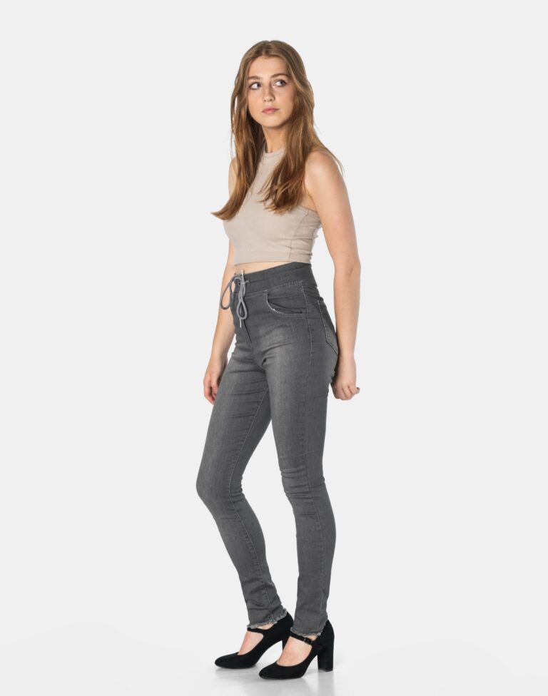Spodnie Jeansy Rurki Damskie Wysoki Stan 9021-2 36