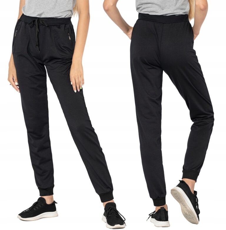 Spodnie Dresowe Dresy Damskie Ściągacz 5477-01 L