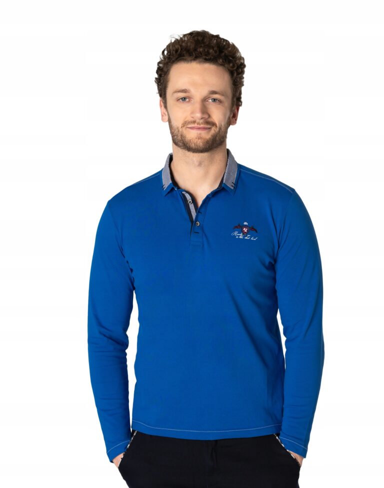 Koszulka Męska Polo Długi Rękaw Bluza 2767-2 r 3XL