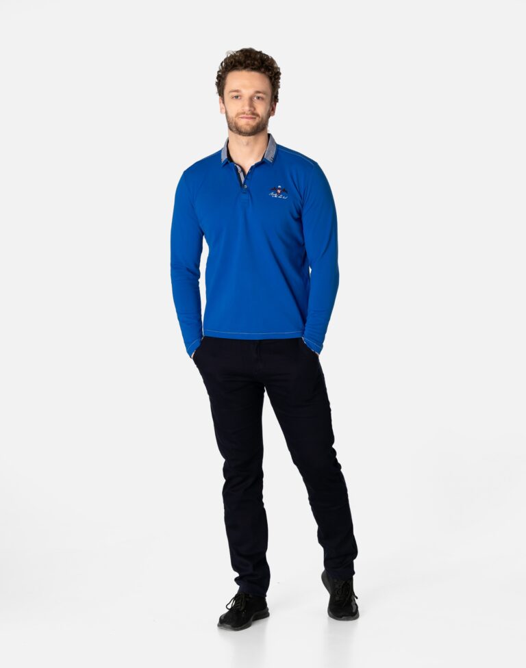 Koszulka Męska Polo Długi Rękaw Bluza 2767-2 r 3XL