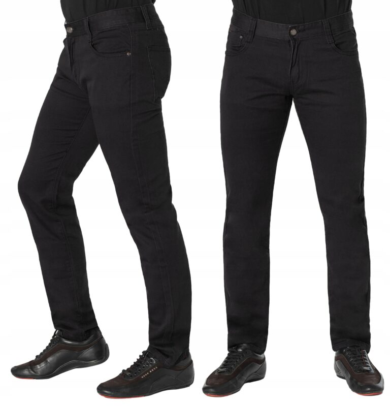 Czarne Jeansy Spodnie Męskie Dżinsowe 8539 W30 L32