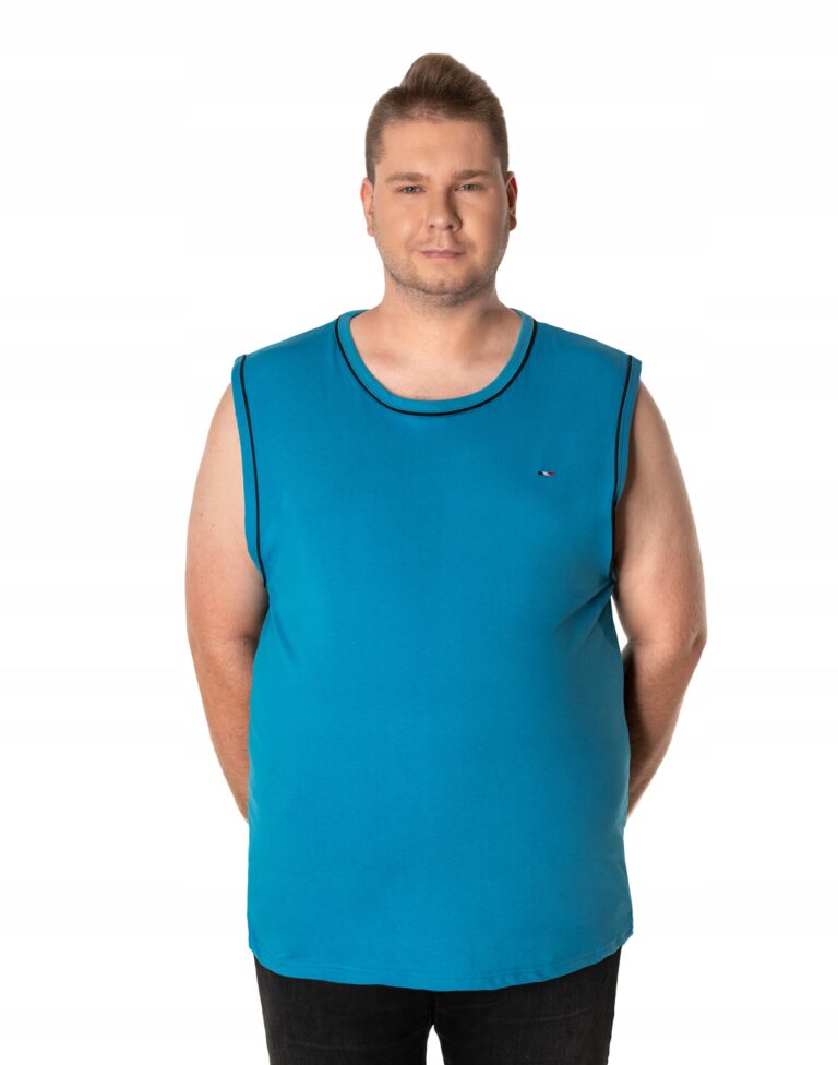 Duża Koszulka Męska Bez Rękawów Bokserka 573-9 5XL