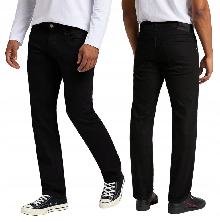 Duże Czarne Jeansy Spodnie Męskie Dżinsy 9321 W45