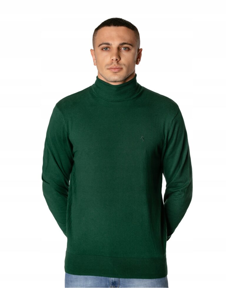 Elegancki Cienki Sweter Męski Golf S2S C326 r XL