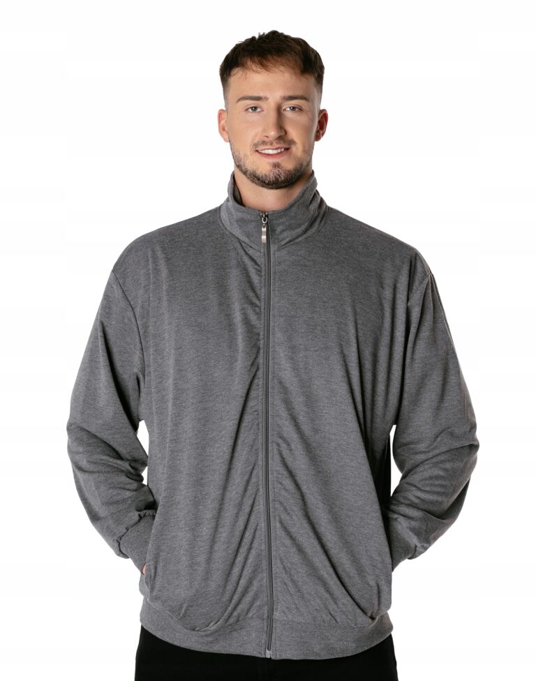 Duża Sportowa Bluza Bawełniana Męska Dresowa Rozsuwana Rozpinana 2824-1 8XL
