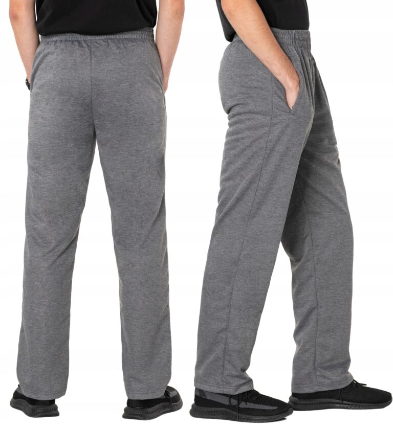 Duże Spodnie Dresowe Męskie Dresy Sportowe z Prostą Nogawką 41399-1 r 8XL