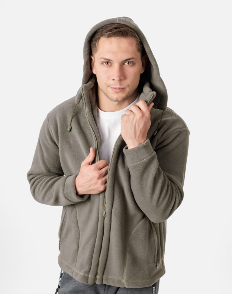 Polar Męski Bluza Polarowa Męska MAX01 M oliwkowo szary