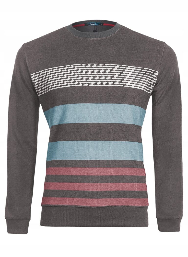 Sweter Męski Półgolf Bluza Męska 16737 r XXL brązowa
