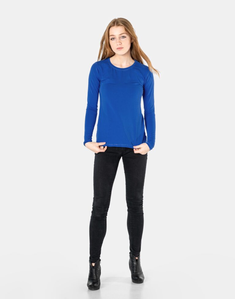 Bluzka Koszulka Damska z Długim Rękawem 8056-7 M/L
