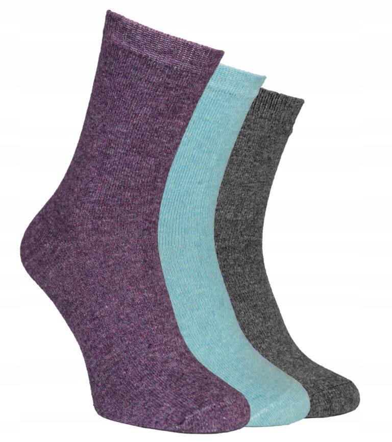3 Ciepłe Skarpetki Damskie Wełna Angora 3356 39-42