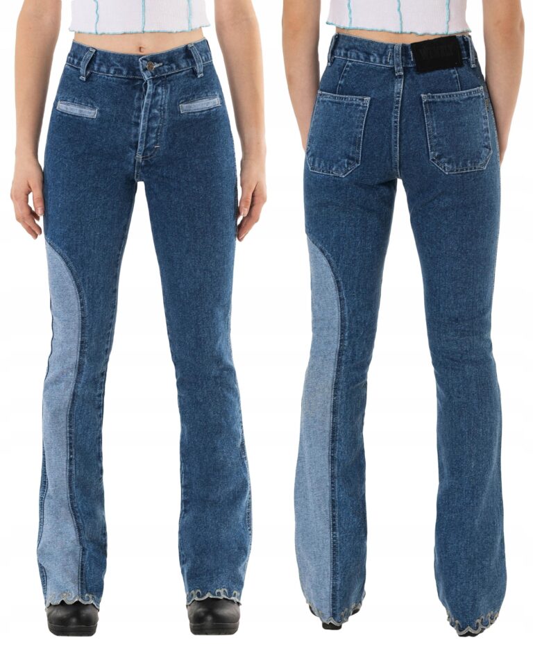 Spodnie Damskie Dzwony Jeansy Dżinsy 634-2 W28 L32