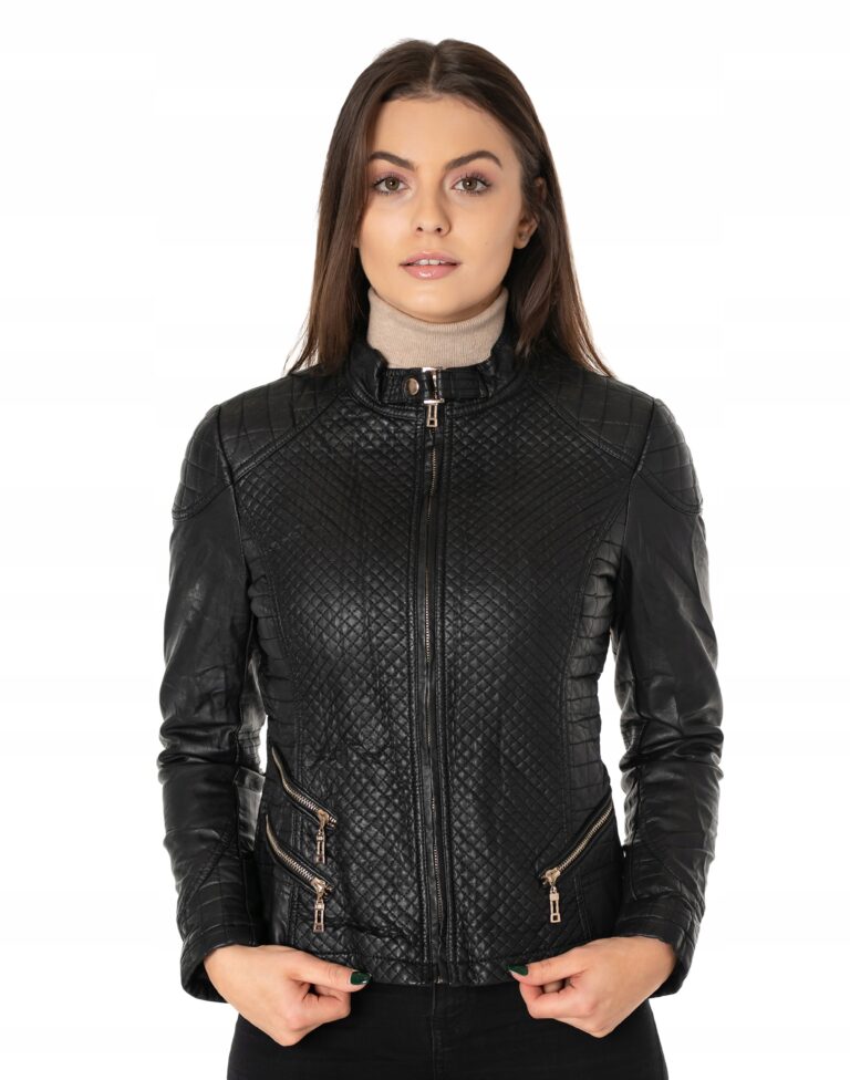 Kurtka Ramoneska Damska Krótka Eko Skóra 107-1 r L