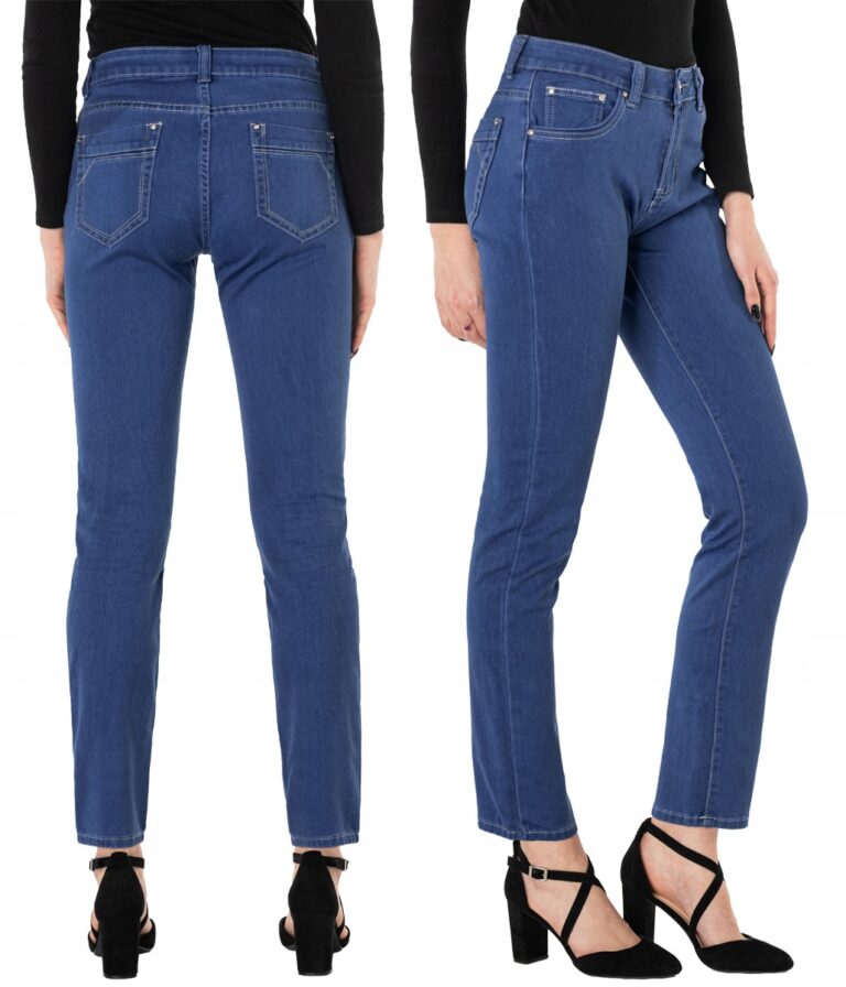 Jeansy Duże Spodnie Damskie Strecz 414 W48