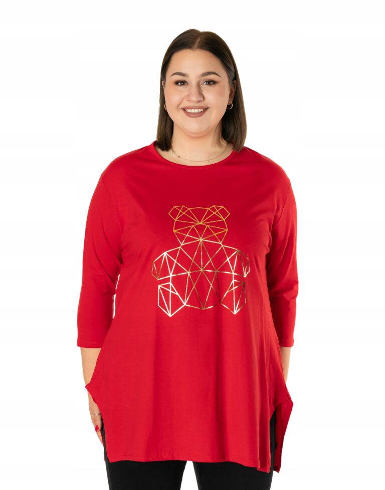 Dłuższa Bluzka Tunika Damska Duży Rozmiar 641-2