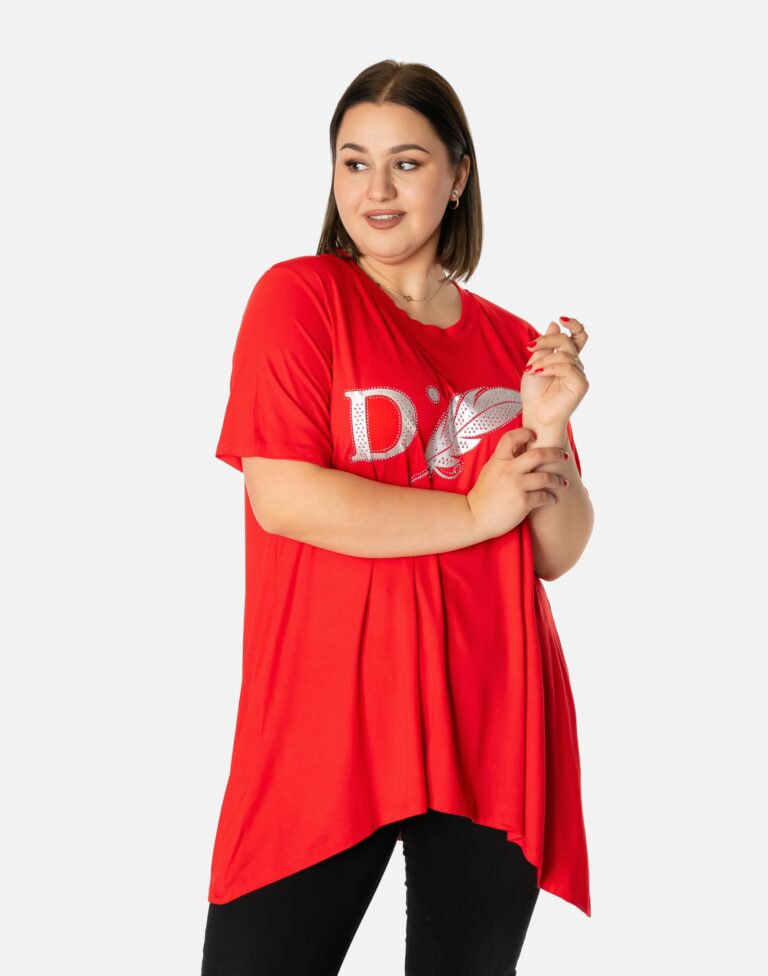 Duża Bluzka Tunika Damska Duże Rozmiary 8807-2 S/M