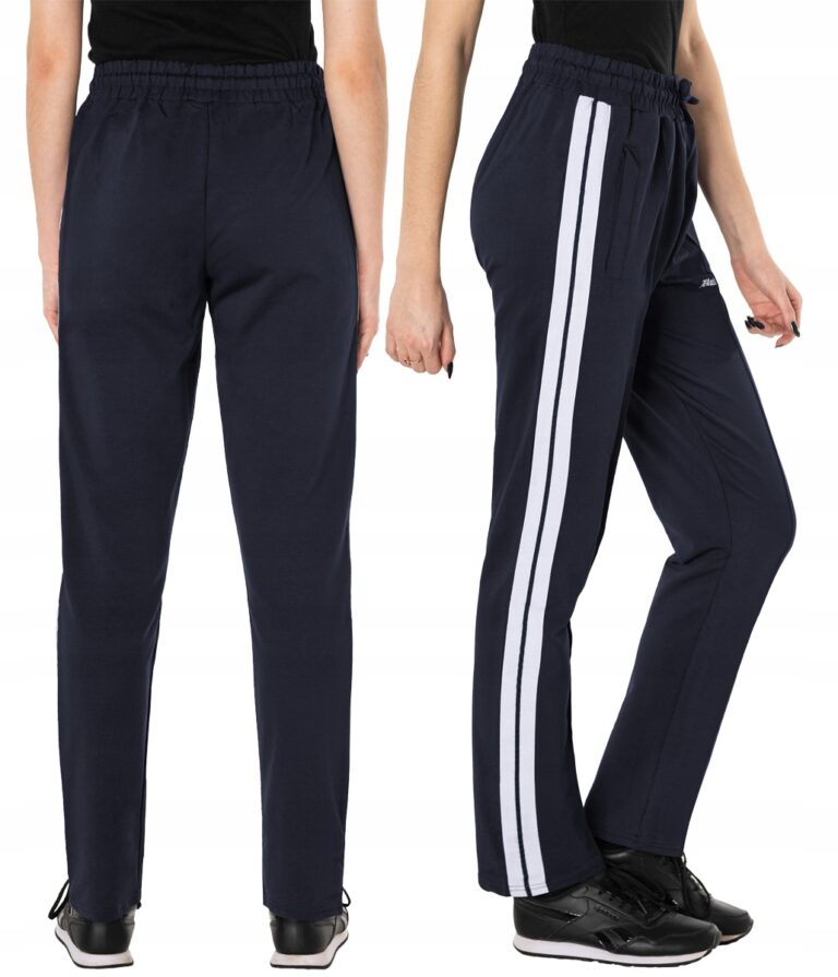 Spodnie Dresowe Sportowe Damskie Lampas 657-2 r L