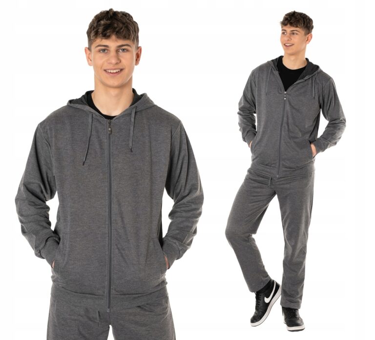 Komplet Dresowy Męski Dres Bluza Spodnie 9111-1 M