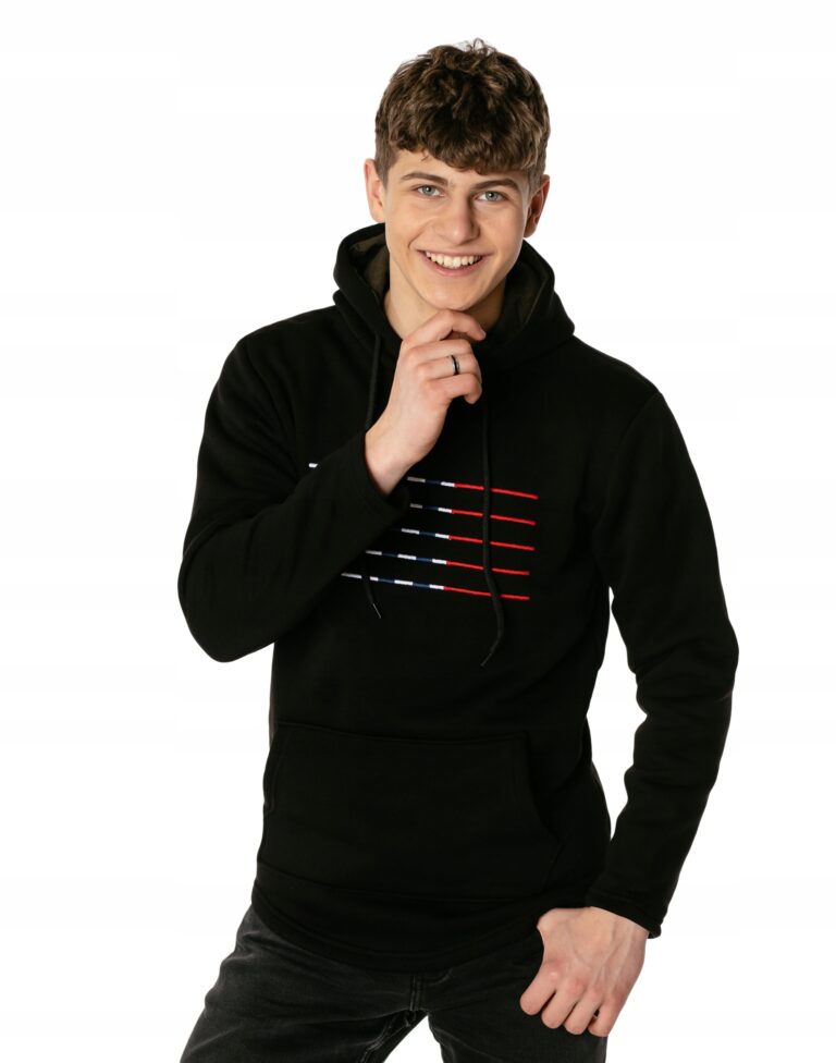 Sportowa Bluza Dresowa Męska z Kapturem 7701-1 XXL