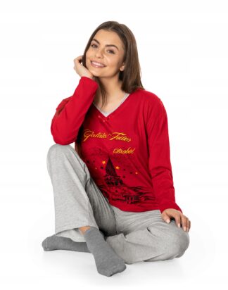 czerwony/szary melanż