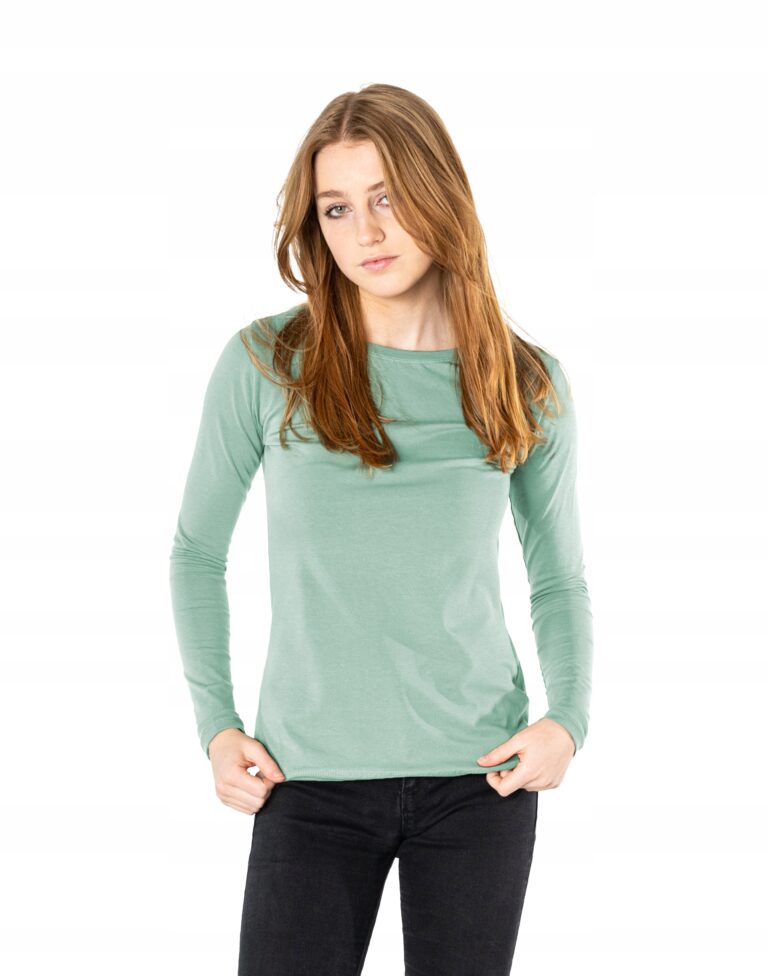 Bluzka Koszulka Damska Długim Rękawem 8056-19 M/L
