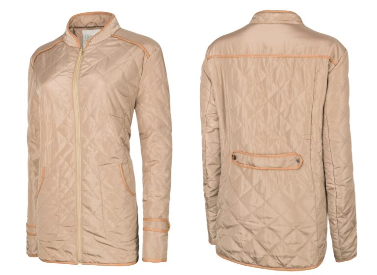 Pikowana Elegancka Kurtka Damska 50019 6XL camel