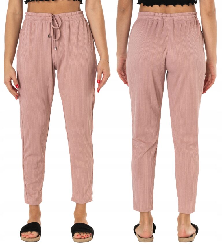 Cienkie Spodnie Damskie Bawełniane Lato 46134-3 XL