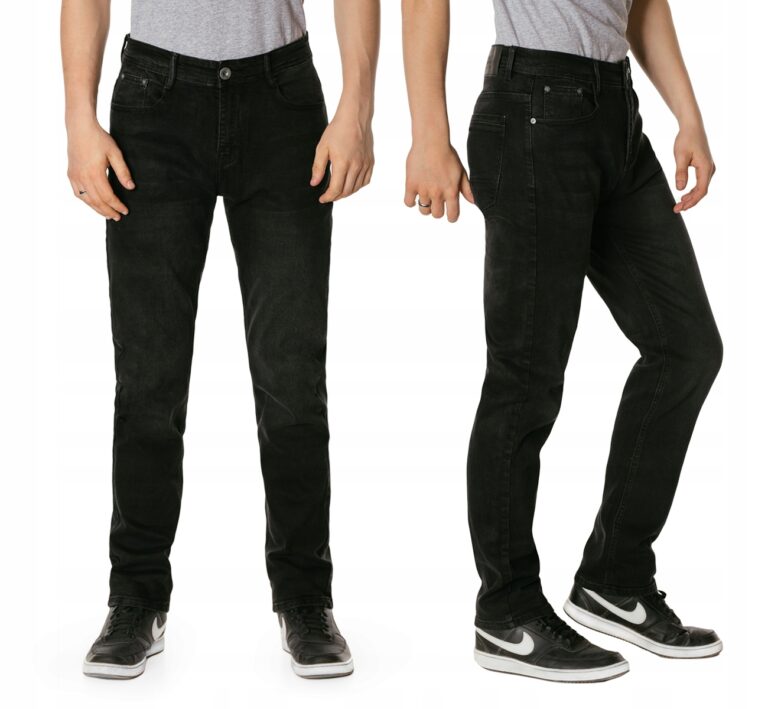 Czarne Spodnie Jeansowe Męskie Jeansy 7007 W34 L30