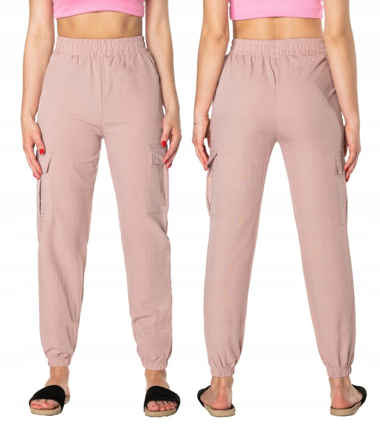 Cienkie Spodnie Damskie Bojówki Cargo 83743-2 L/XL