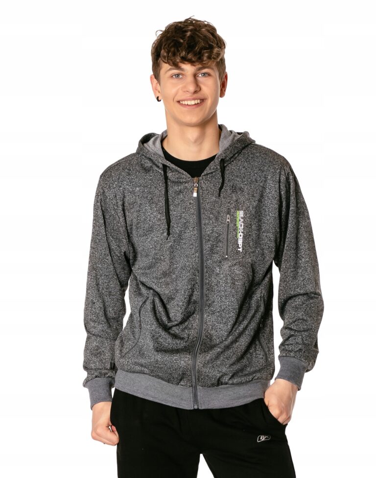 Cienka Bluza Dresowa Męska Rozsuwana 2726-01 r XXL
