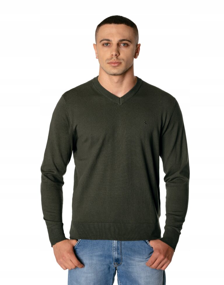 Cienki Sweterek Sweter Męski w Serek S1S C119 r XL
