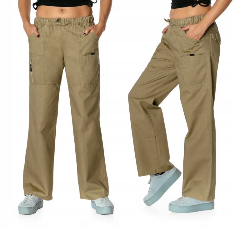 Szerokie Luźne Spodnie Parachute Cargo 10207-2 W30