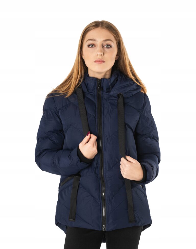 Ciepła Kurtka Damska Puchowa Ocieplana 739-2 r XL