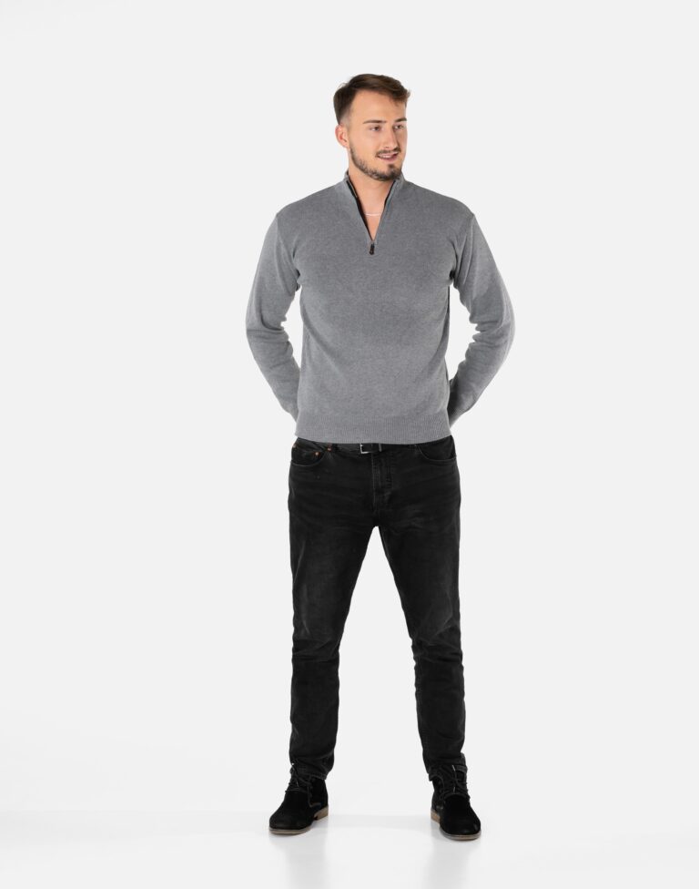 Duży Sweter Męski Półgolf Rozsuwany Golf 190-1 4XL