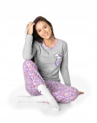 Szary melanż/fioletowy