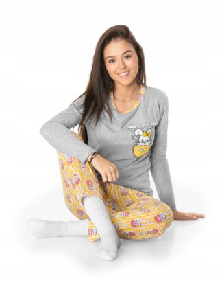 Szary melanż/żółty