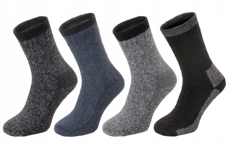 3 Grube Ciepłe Skarpetki Termiczne Męskie Wełny Merynosa na Zimę 6003 39-42