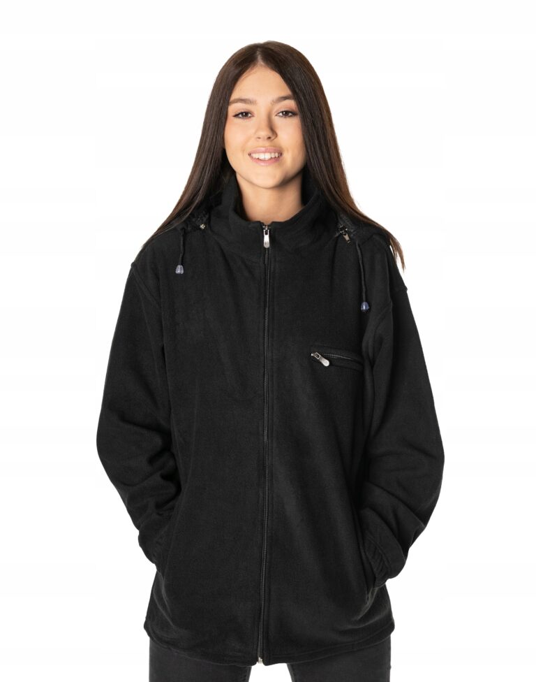 Ciepła Bluza Polarowa Damska Rozsuwana z Kapturem Polar Damski 4062-1 r XXL