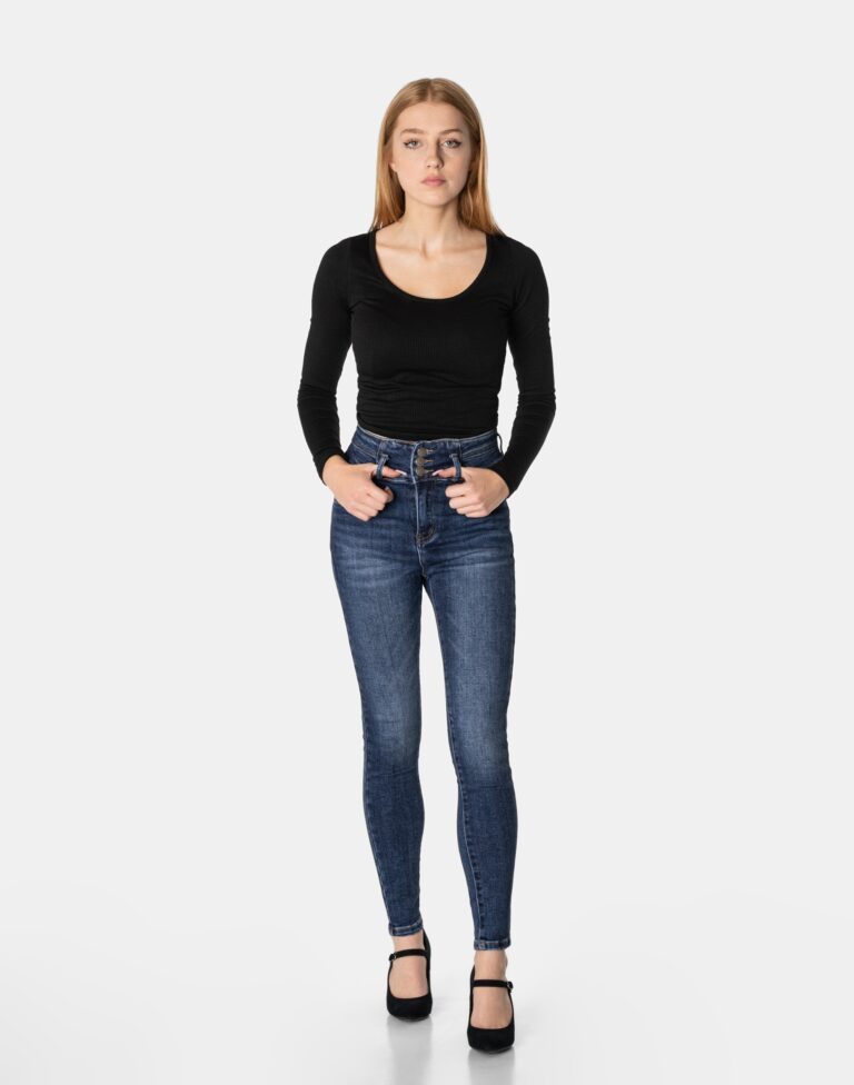 Spodnie Damskie Jeansy Rurki SKINNY Jeansowe Wysoki Stan Dżinsy 5202 W26