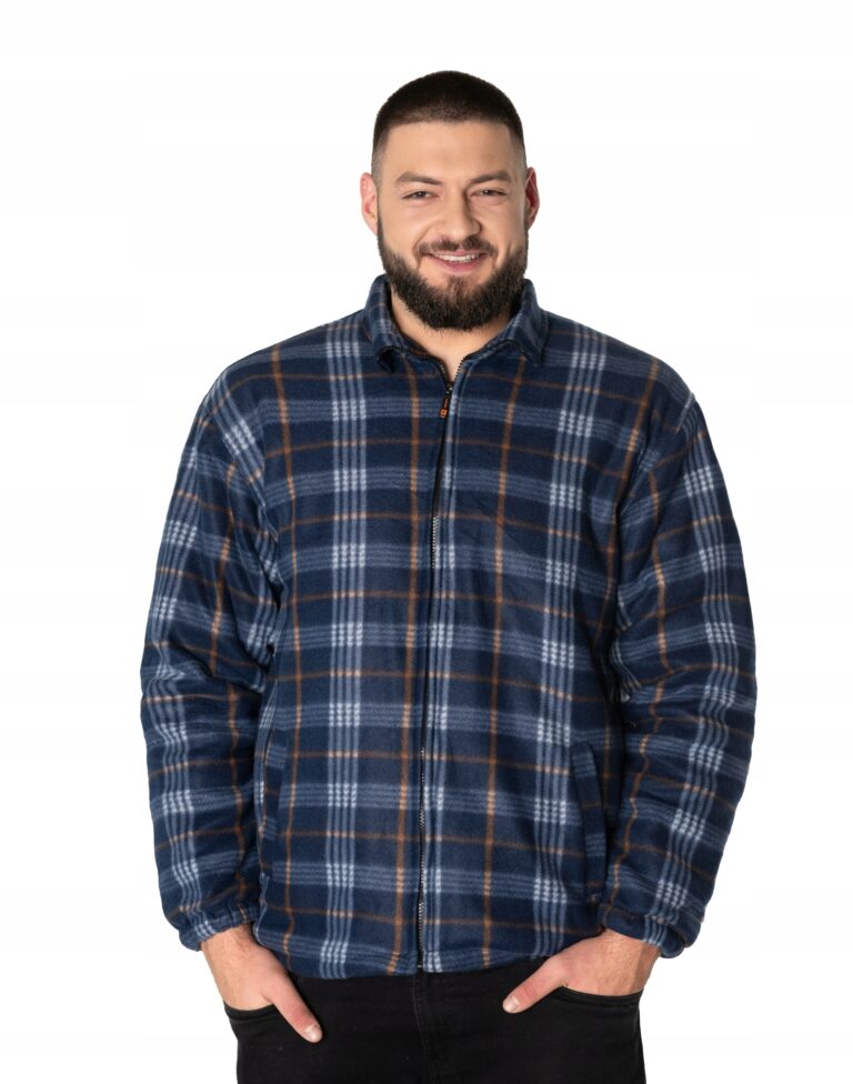 Ciepła Koszula Polarowa Męska Ocieplona Futerkiem Ocieplana Polar 221-8 4XL