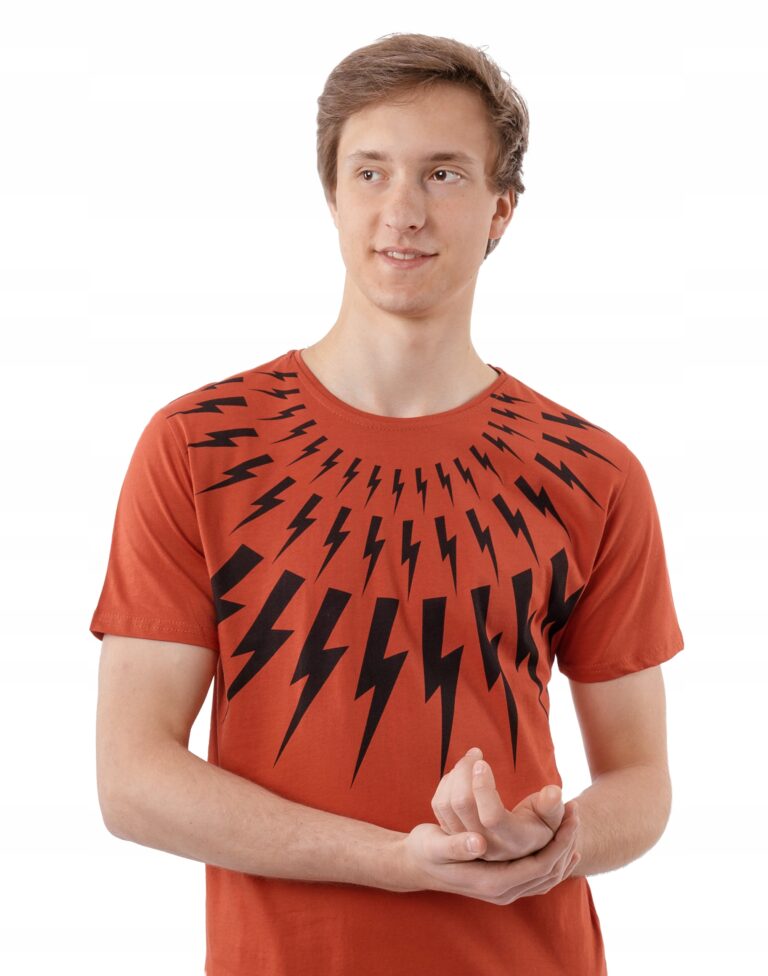 T-shirt Koszulka Podkoszulek Męski KM06 XXL ceglany