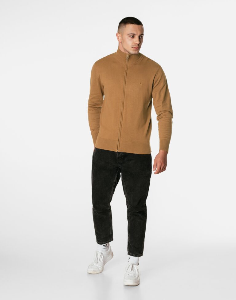 Elegancki Cienki Sweter Męski Rozsuwany na Zamek Półgolf Golf S3S C2 r M