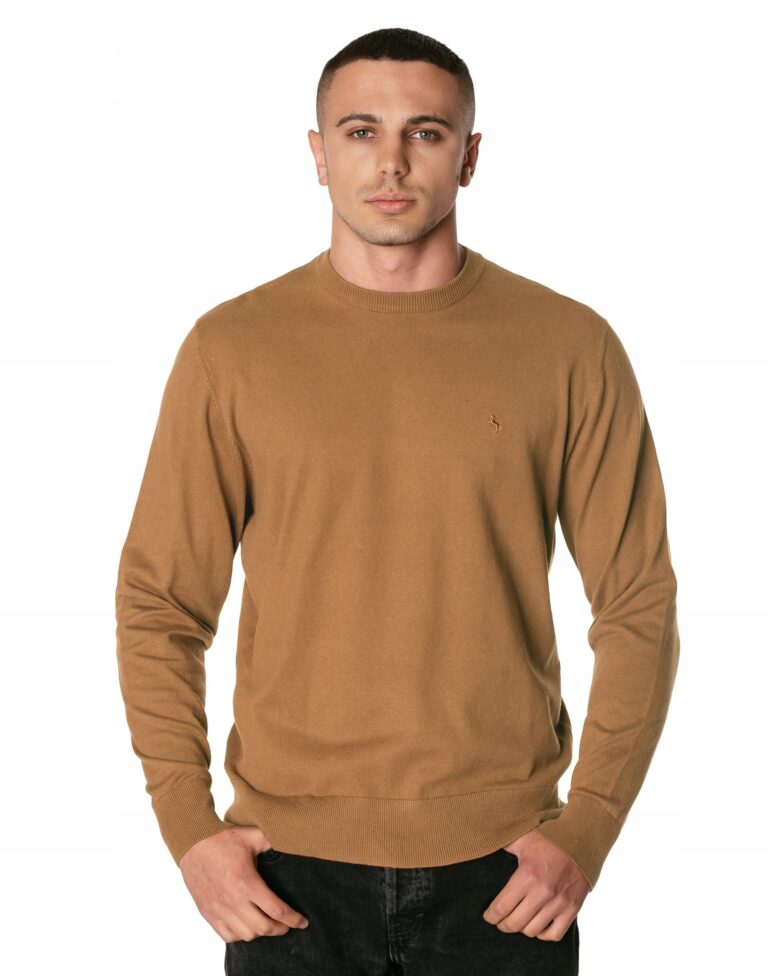 Elegancki Cienki Sweter Męski Półgolf Klasyczny Gładki Pół Golf S4S C2 L