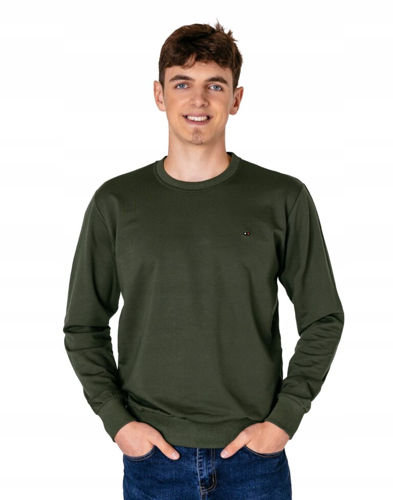 Sportowa Bluza Dresowa Męska Bawełniana Koszulka Dres Półgolf 267A-7 r L